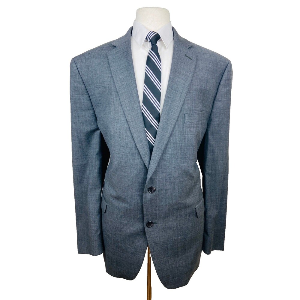 RALPH LAUREN MENS 48L GRAY WOOL NATURAL STRETCH BLAZER SPORT COAT SUIT JACKET
